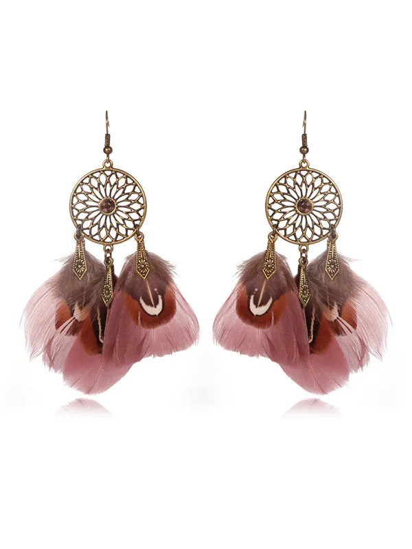 Beautiful Multicolor Feather Earrings
