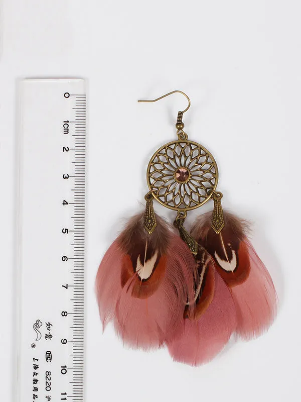 Beautiful Multicolor Feather Earrings