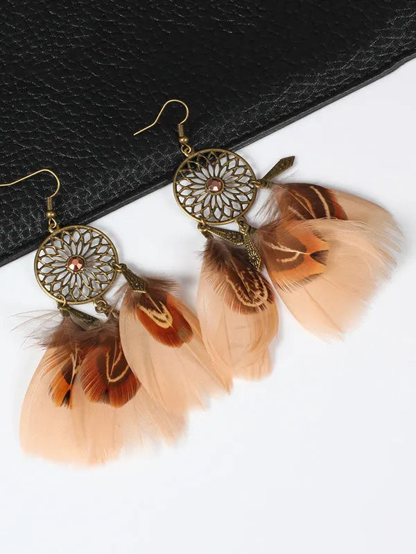 Beautiful Multicolor Feather Earrings