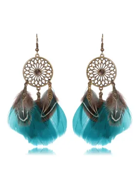 Beautiful Multicolor Feather Earrings
