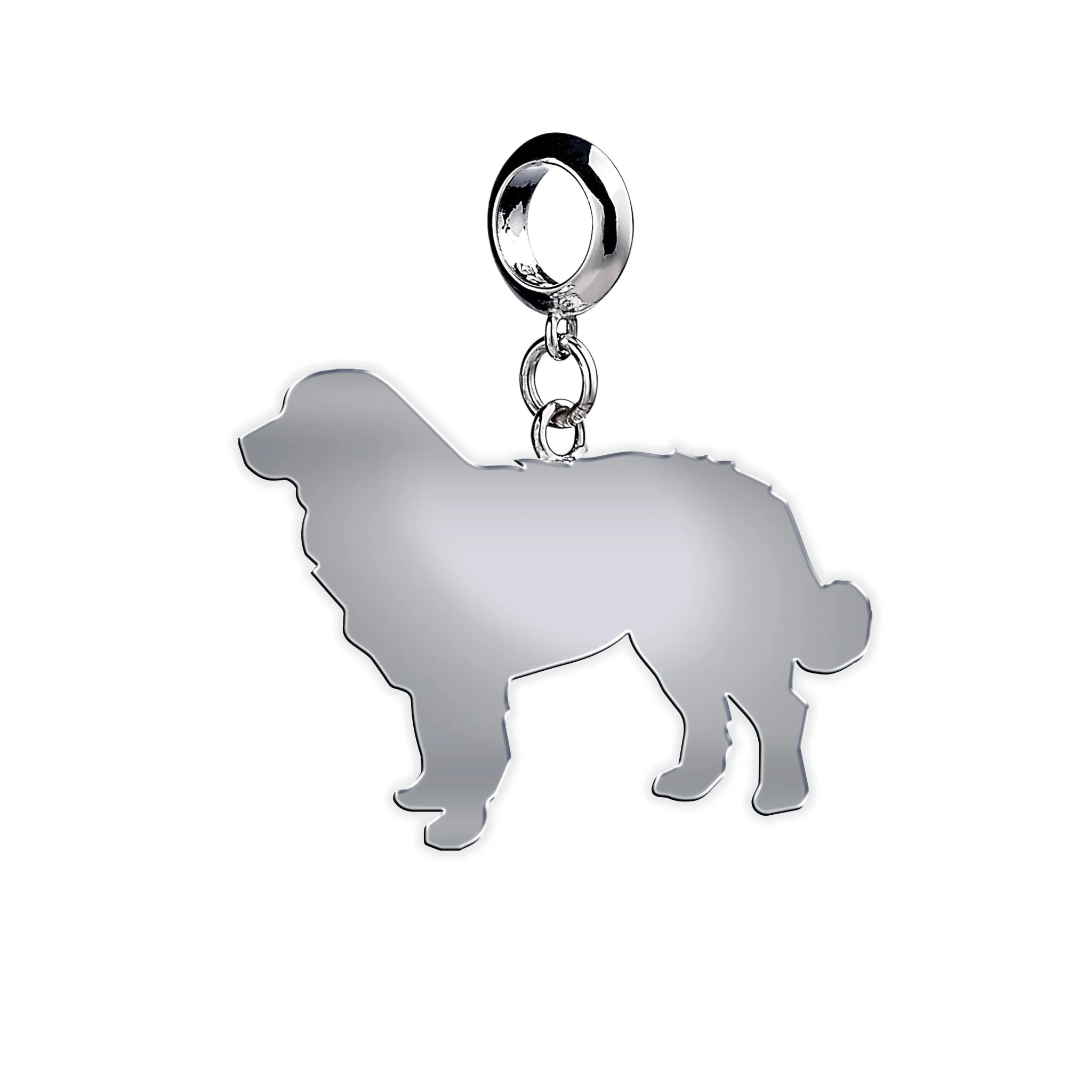 Bernese Mountain Dog Silhouette Silver Charm
