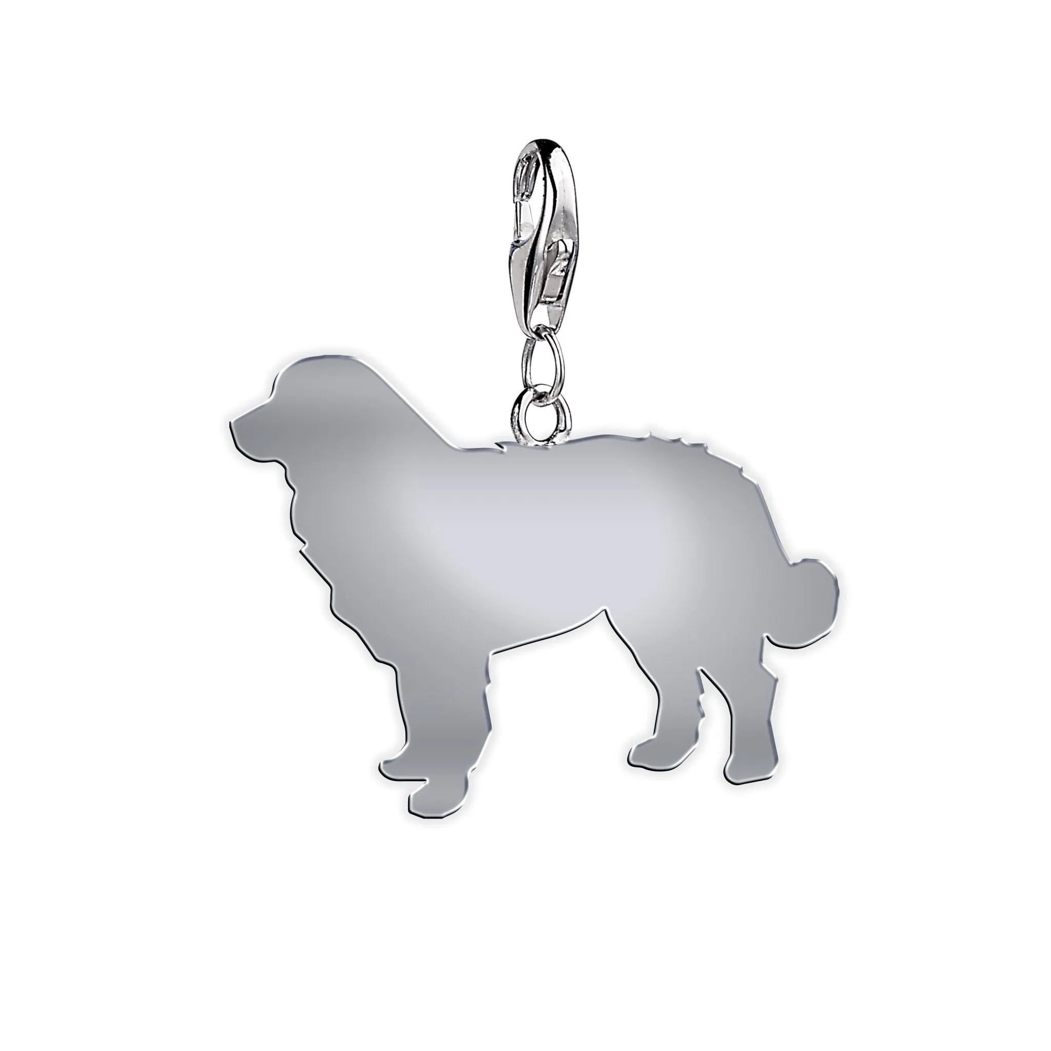 Bernese Mountain Dog Silhouette Silver Charm