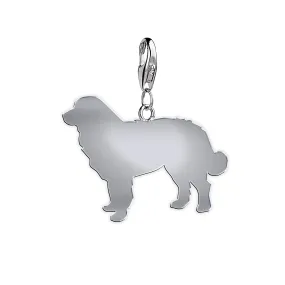 Bernese Mountain Dog Silhouette Silver Charm