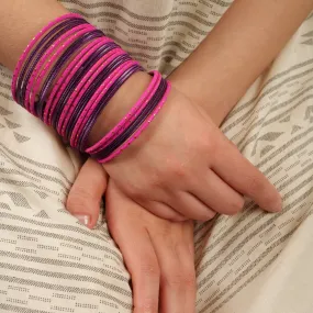 Berry Pink and Purple Bangle Stack