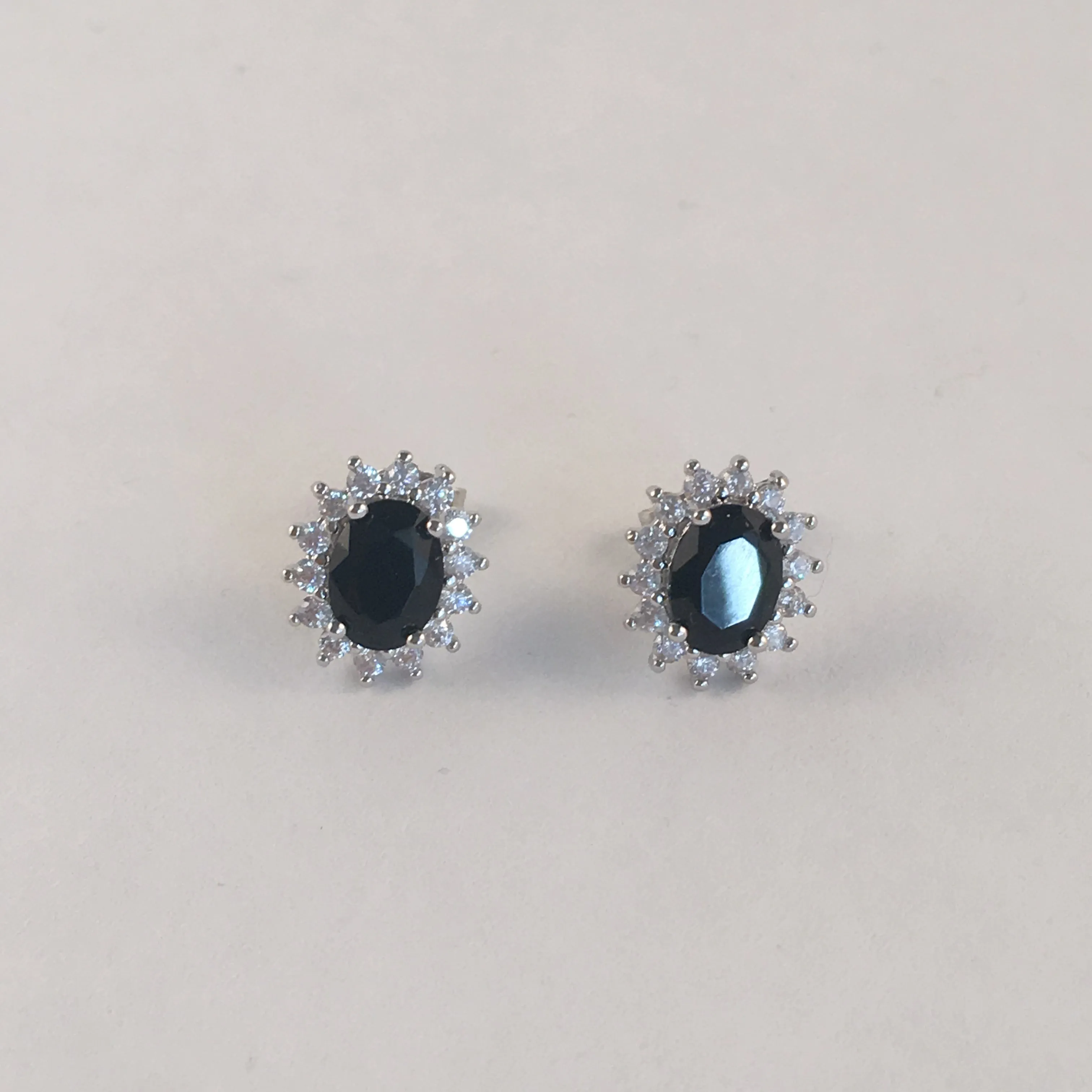 Black Diamante Stud Earring