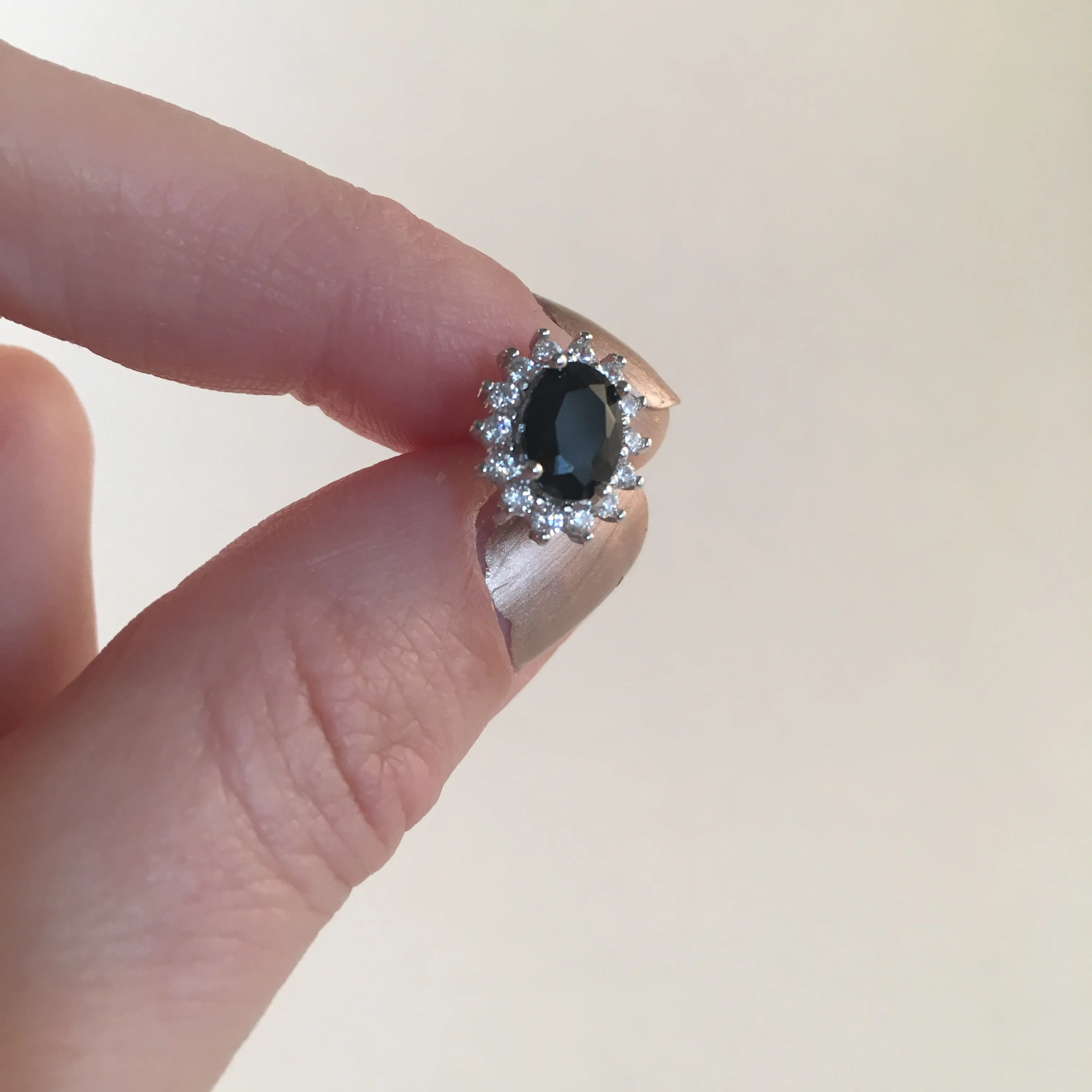 Black Diamante Stud Earring