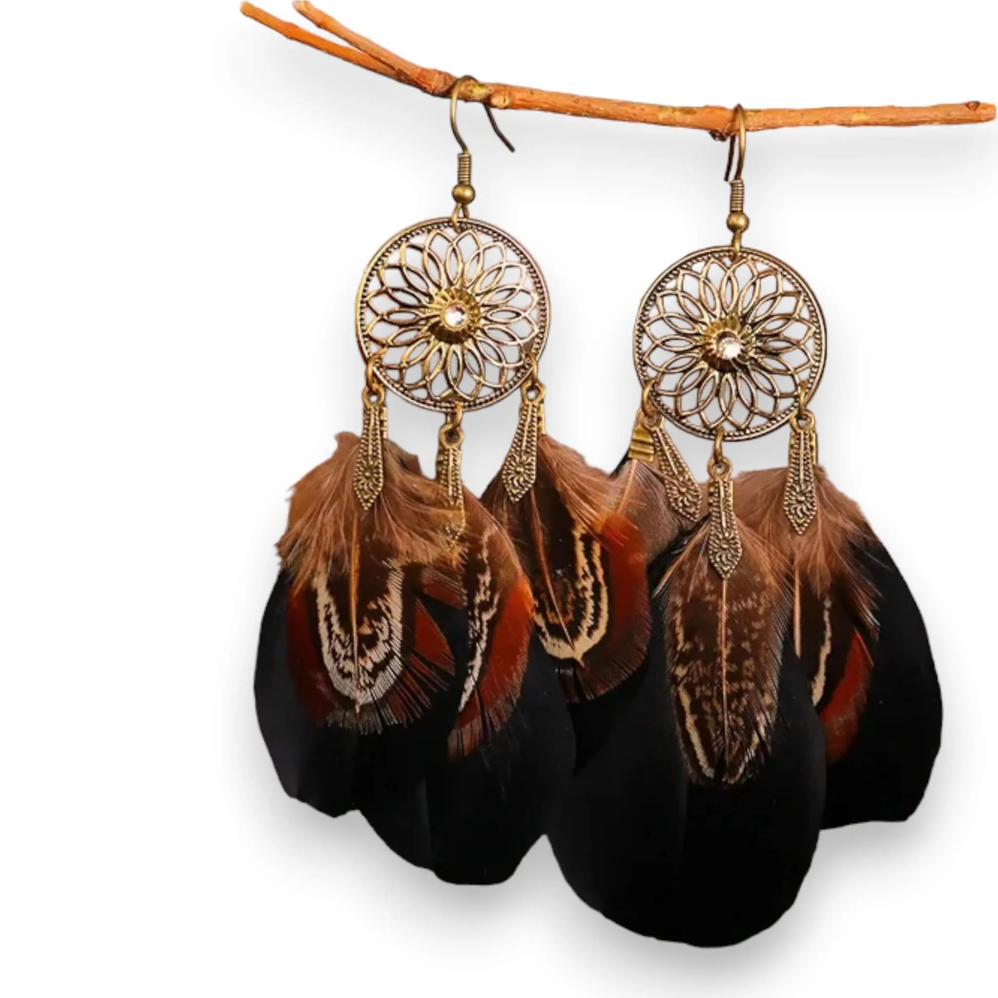 Boho Tassel Feather Earrings