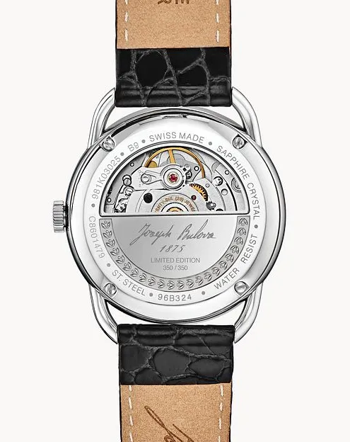 Bulova "Commodore" Black Leather & Stainless Steel Watch (I5723)