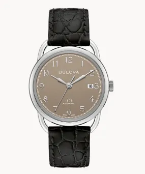 Bulova "Commodore" Black Leather & Stainless Steel Watch (I5723)