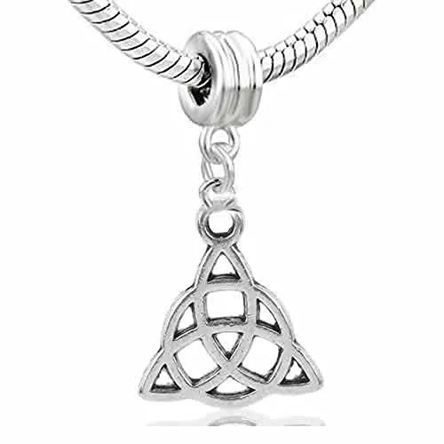 Celtic Knot Charm Dangle European Bead Compatible for Most European Snake Chain Bracelet