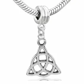 Celtic Knot Charm Dangle European Bead Compatible for Most European Snake Chain Bracelet