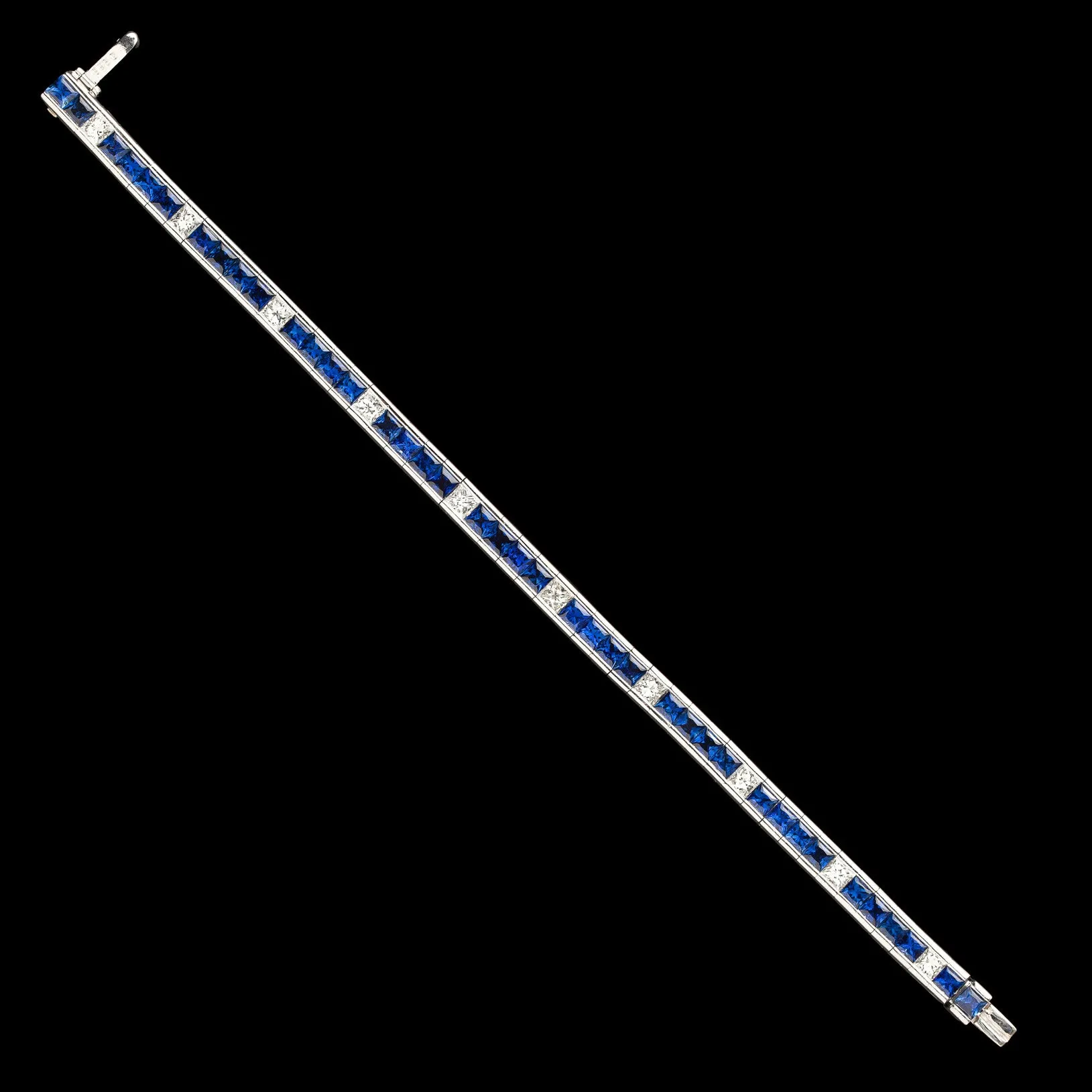 Channel Set Sapphire & Diamond Bracelet