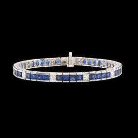 Channel Set Sapphire & Diamond Bracelet