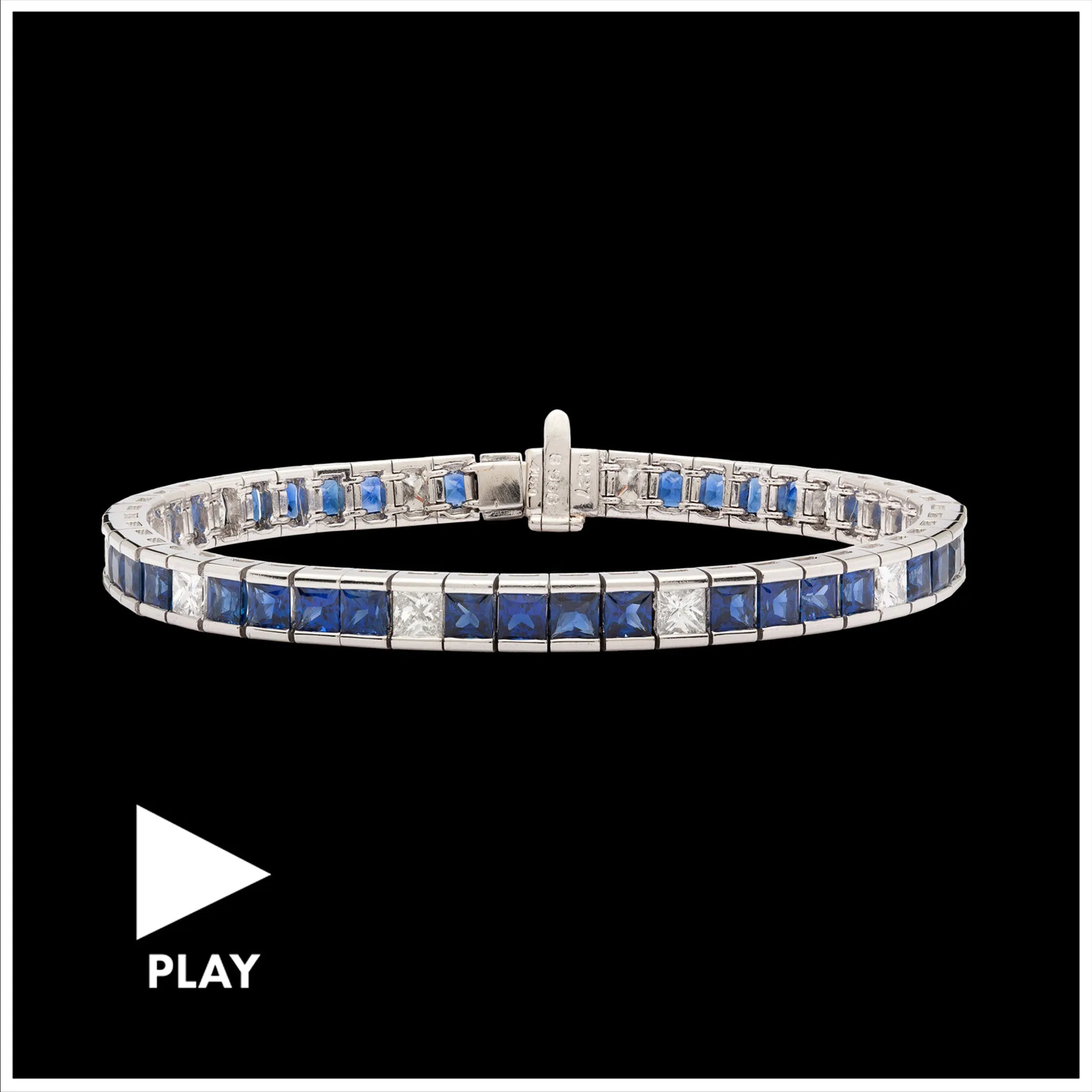 Channel Set Sapphire & Diamond Bracelet