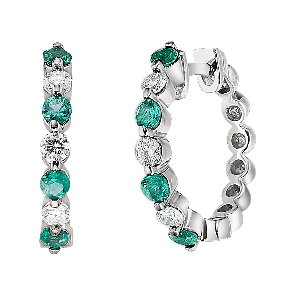 Classic Diamond Hoop Earrings Mid-Size
