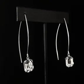 Clear Emerald Cut Crystal Dangle Earrings, Emmy - Sorrelli
