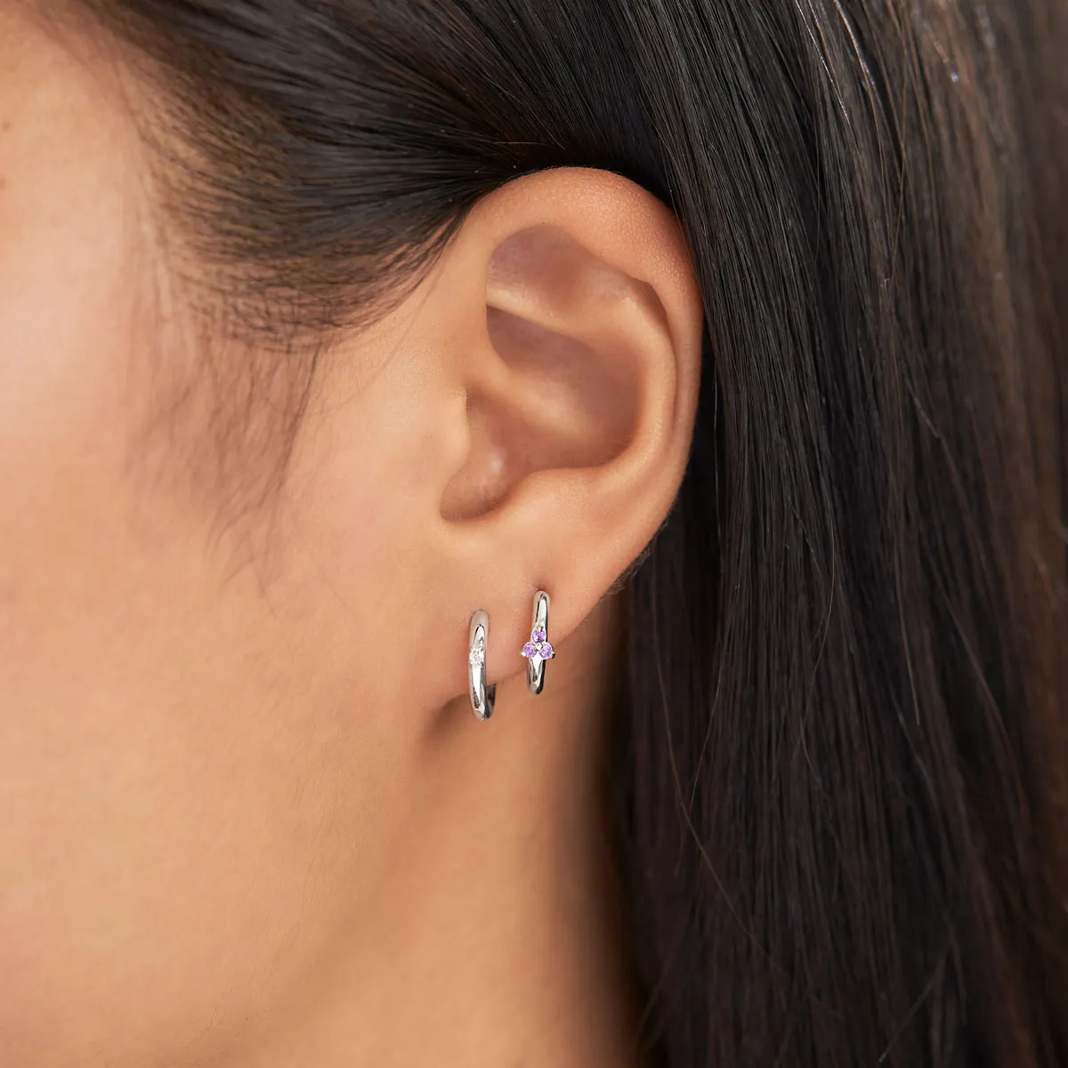 Comet White Topaz Huggies
