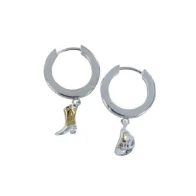 Cowboy Charm Hoop Earrings