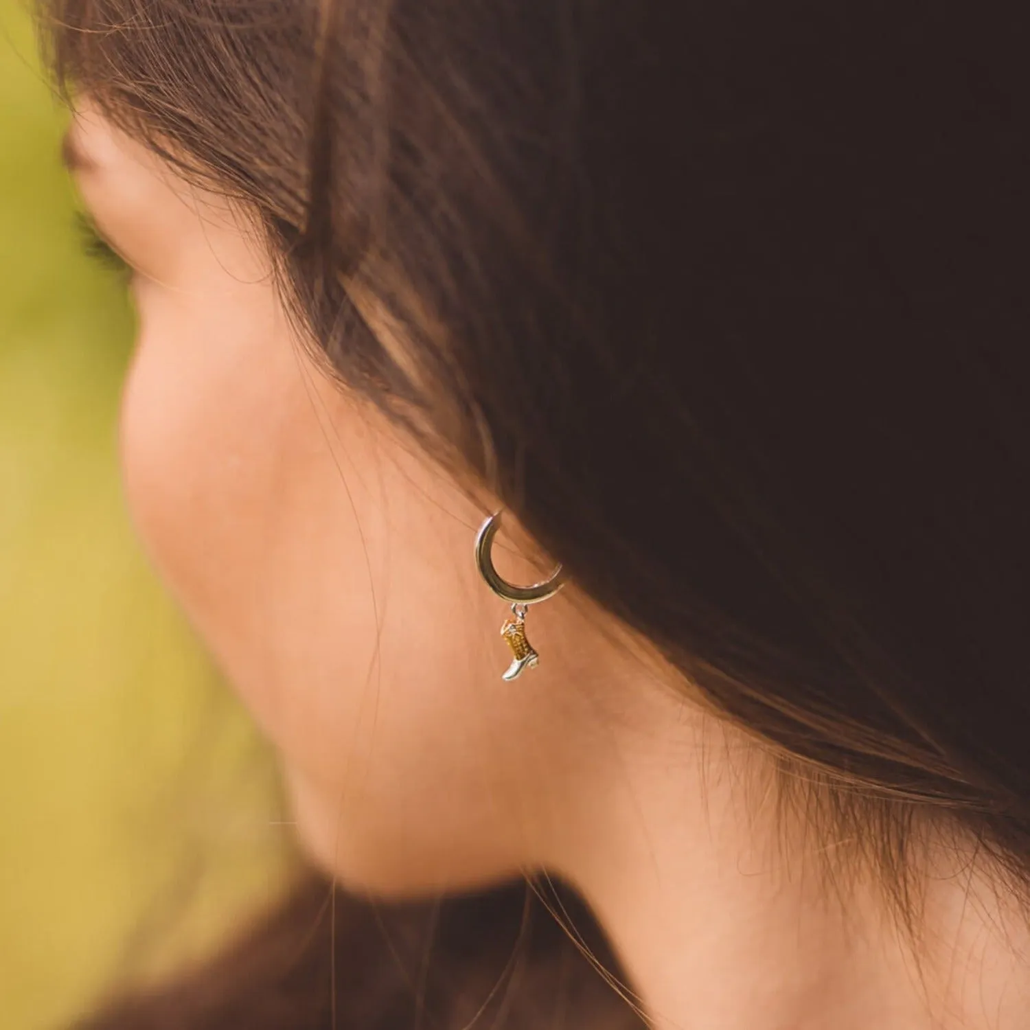Cowboy Charm Hoop Earrings