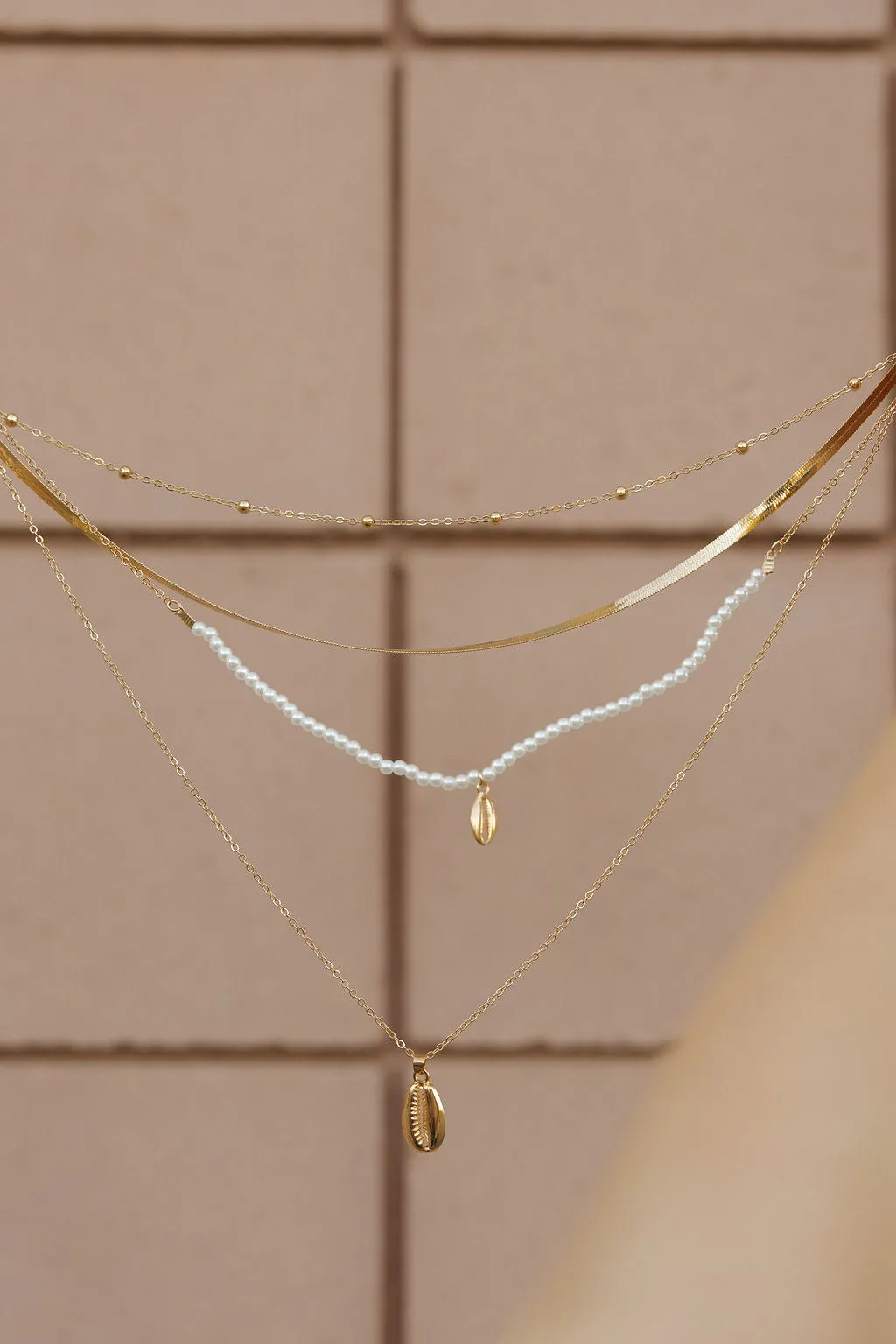 Cowrie Shell Necklace-Gold