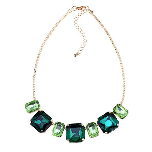Crystal M Cube Necklace