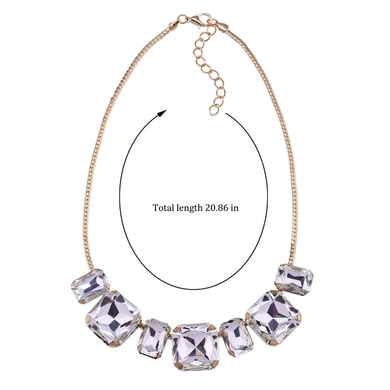 Crystal M Cube Necklace