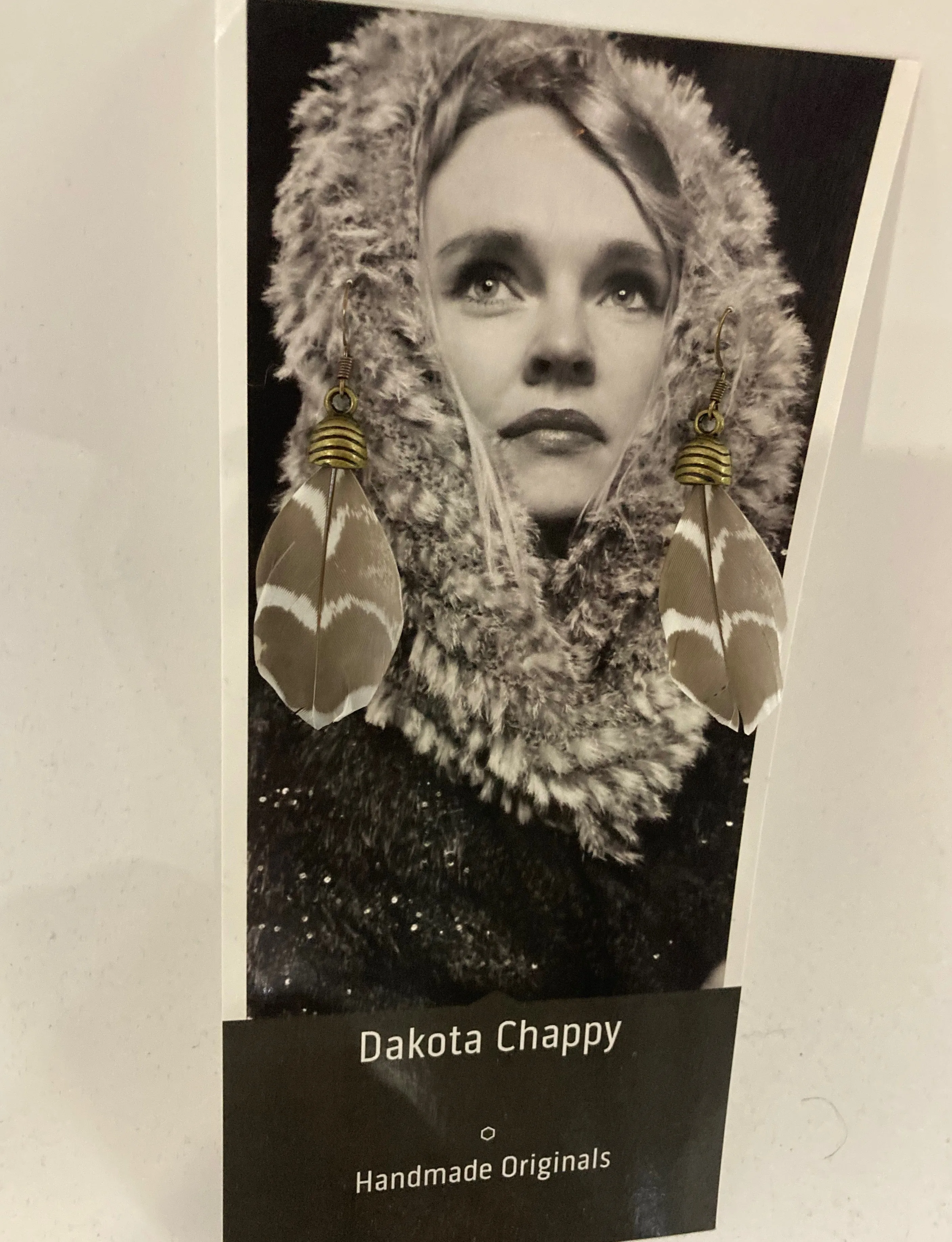Dainty Bronze Feather Earrings