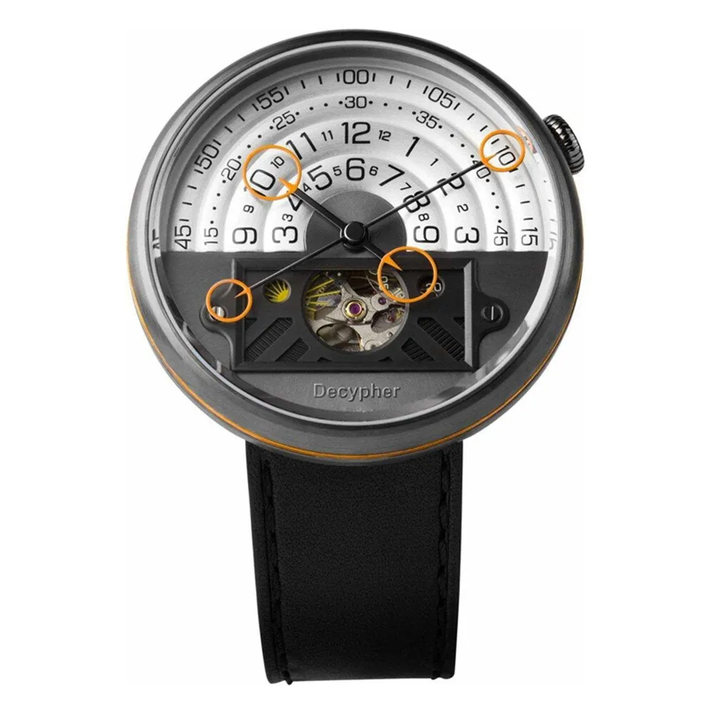 DECYPHER Man Watch Automatic Mechanical Wristwatches Luxury 46mm Stainless Steel Luminous Moon Phase Waterproof Watches Fashion