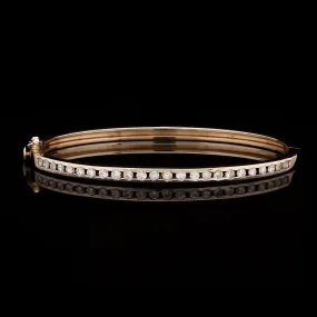 Delicate Diamond Yellow Gold Bangle
