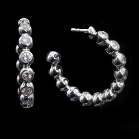 Diamond Beaded Hoop Earrings