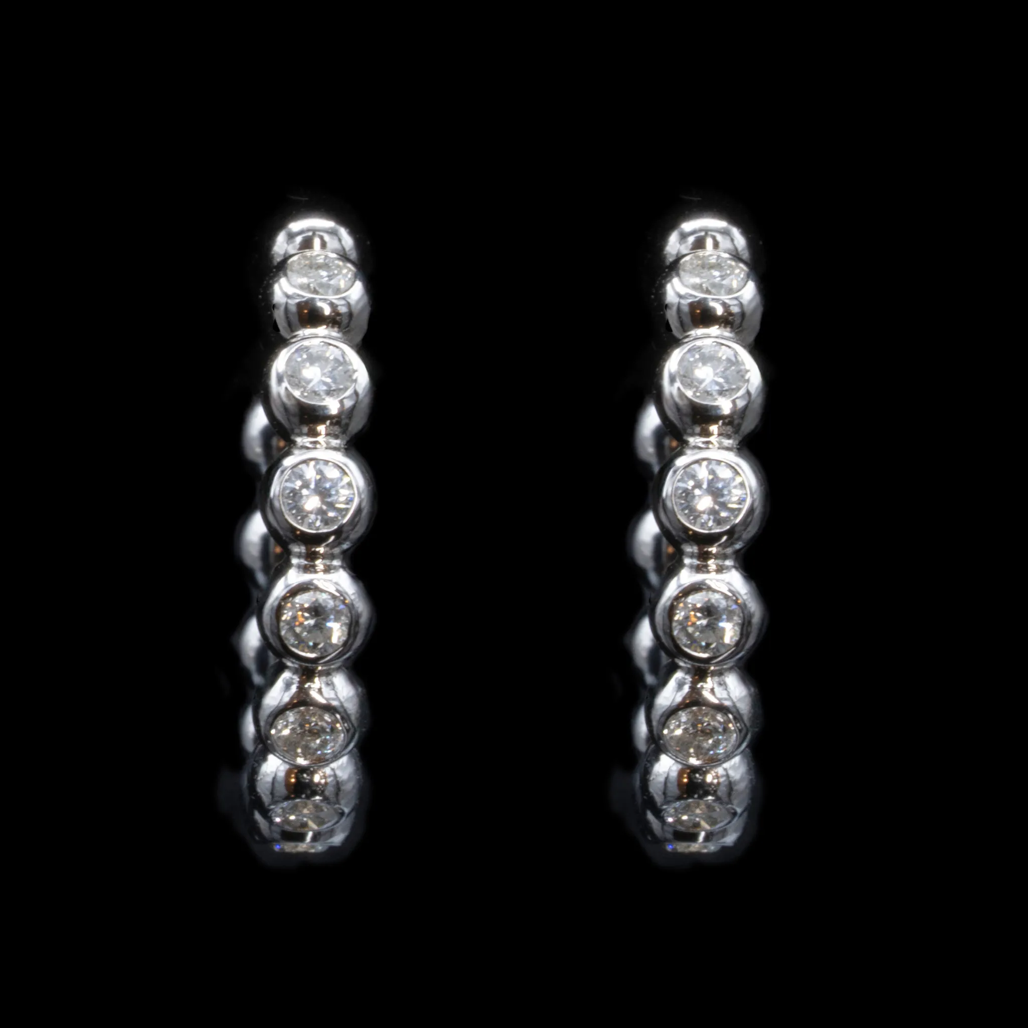 Diamond Beaded Hoop Earrings