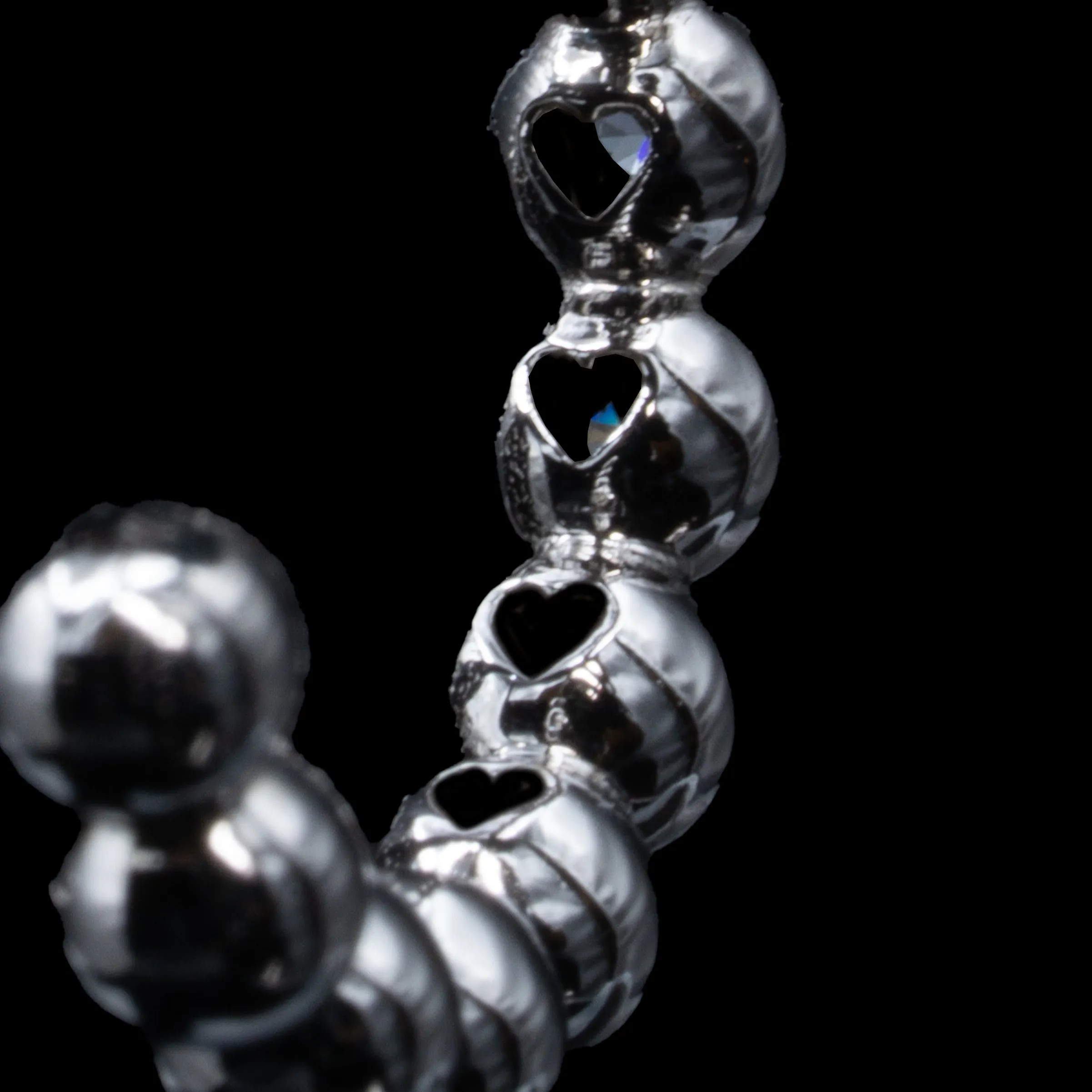 Diamond Beaded Hoop Earrings
