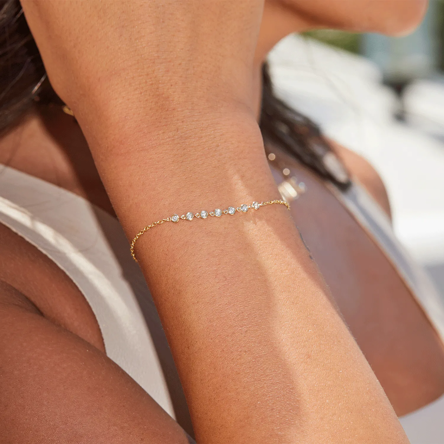Diamond Bezel Station Bracelet