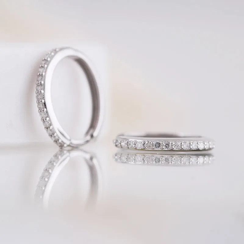 Diamond Hoop Earrings 15mm