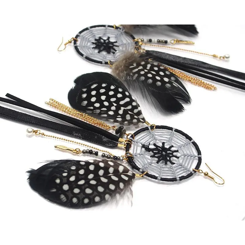 Dreamcatcher/Feather/Chain Earrings 3