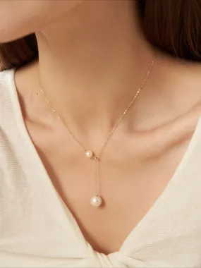 Embellished Series Adjustable Y-Shaped Pearl Necklace