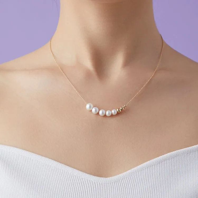 Embellished Series Gold Gradient Beaded Necklace