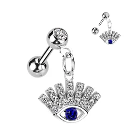 Evil Eye Dangle Cartilage Barbell