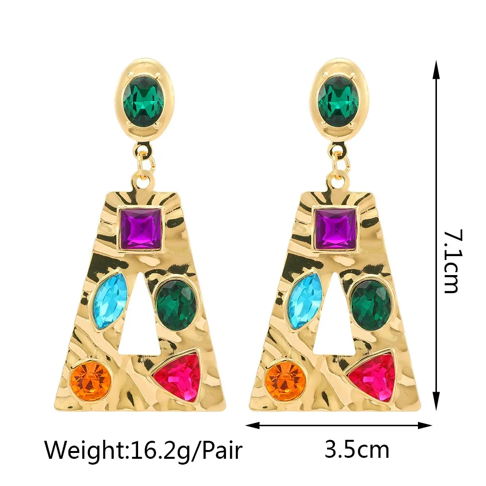 Fashion Geometric Glossy Metal Dangle Earrings
