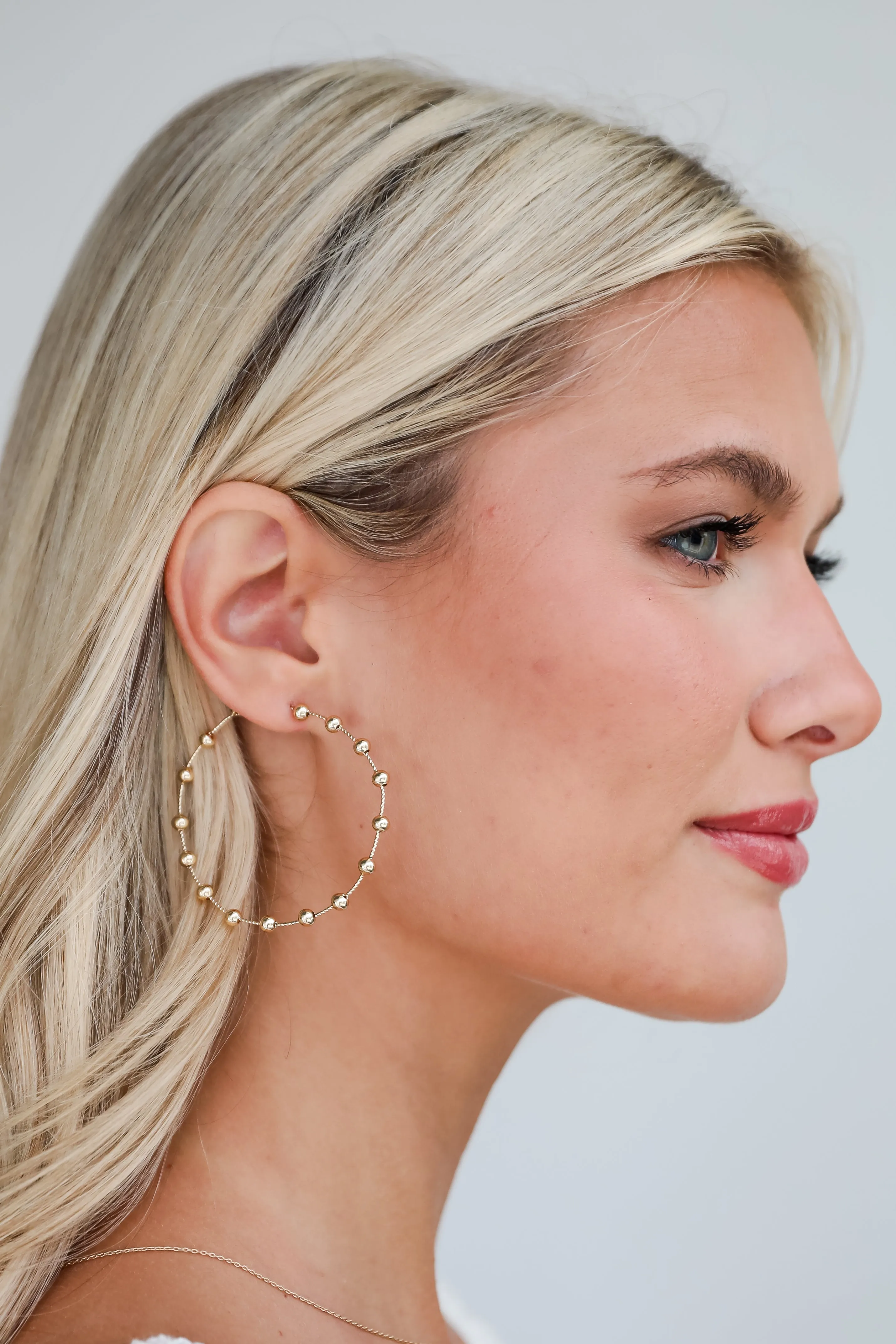 FINAL SALE - Alyssa Medium Gold Ball Hoop Earrings