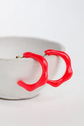 FINAL SALE - Amy Acrylic Wavy Hoop Earrings