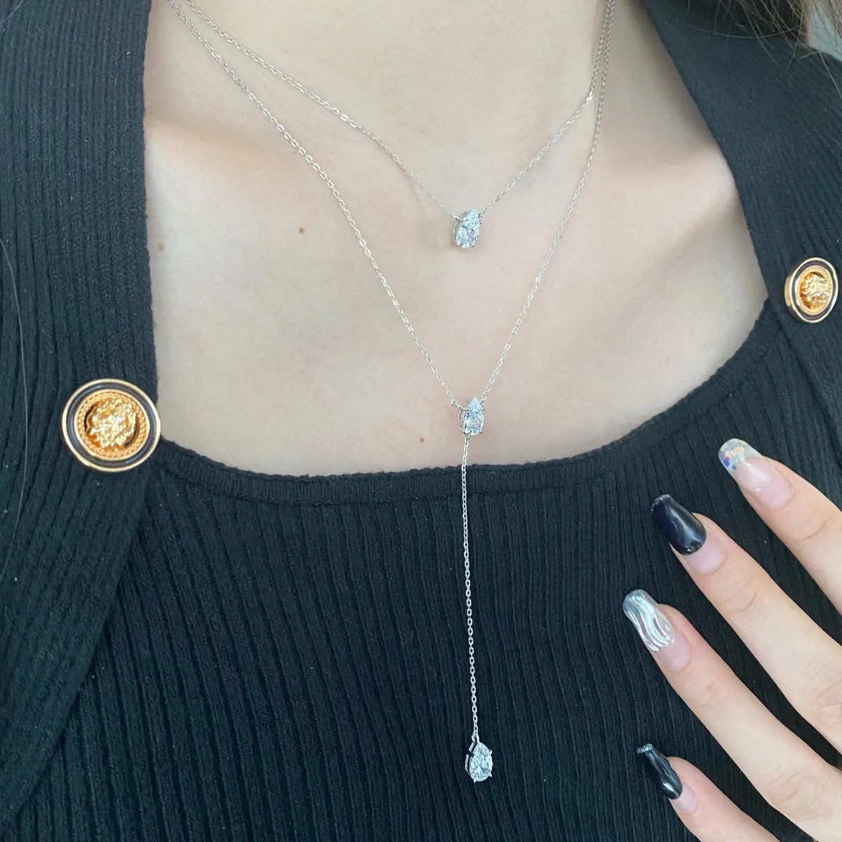 Gia Multi-Layer Necklace in Sterling Silver
