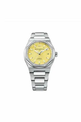 girard perregaux laureato yellow dial 38mm stainless steel men's watch