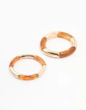 Gold & Resin  Bangles 2-Pack