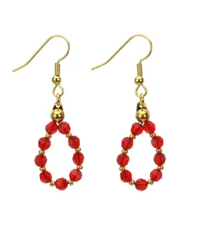Gold July Light Siam Birthstone Earrings