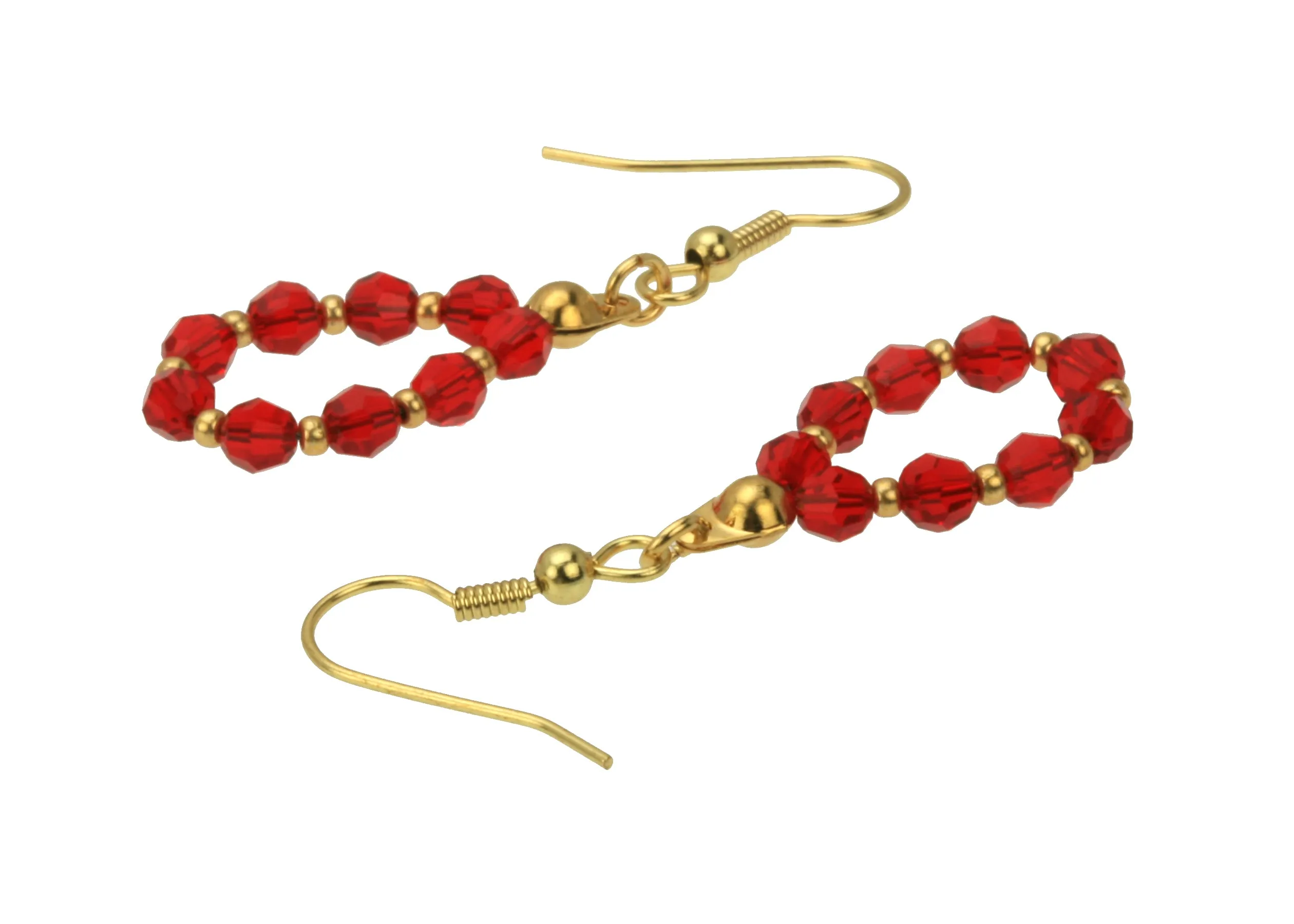 Gold July Light Siam Birthstone Earrings