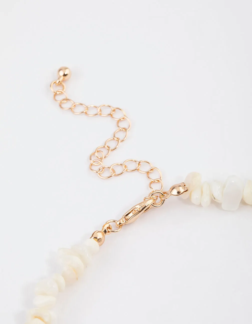 Gold Pearly Puka Necklace