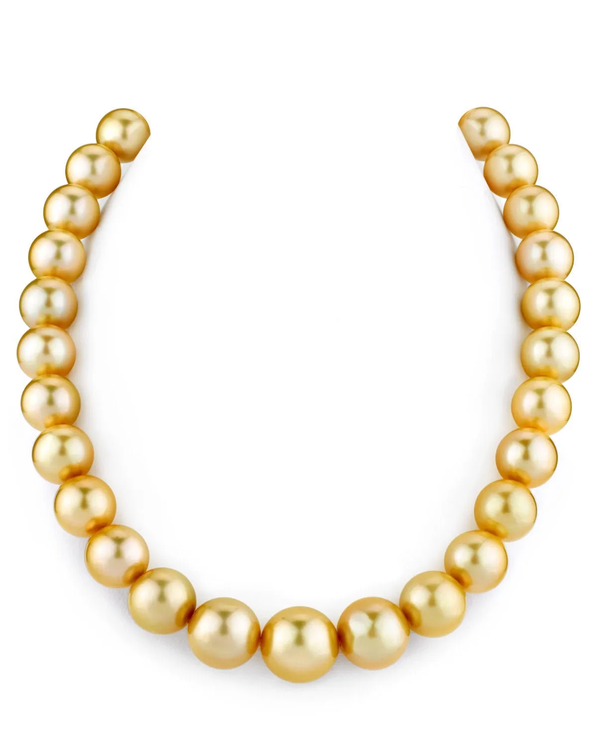 Golden South Sea True Round Pearl Necklace, 12.0-14.0mm - AAA/AAAA Quality