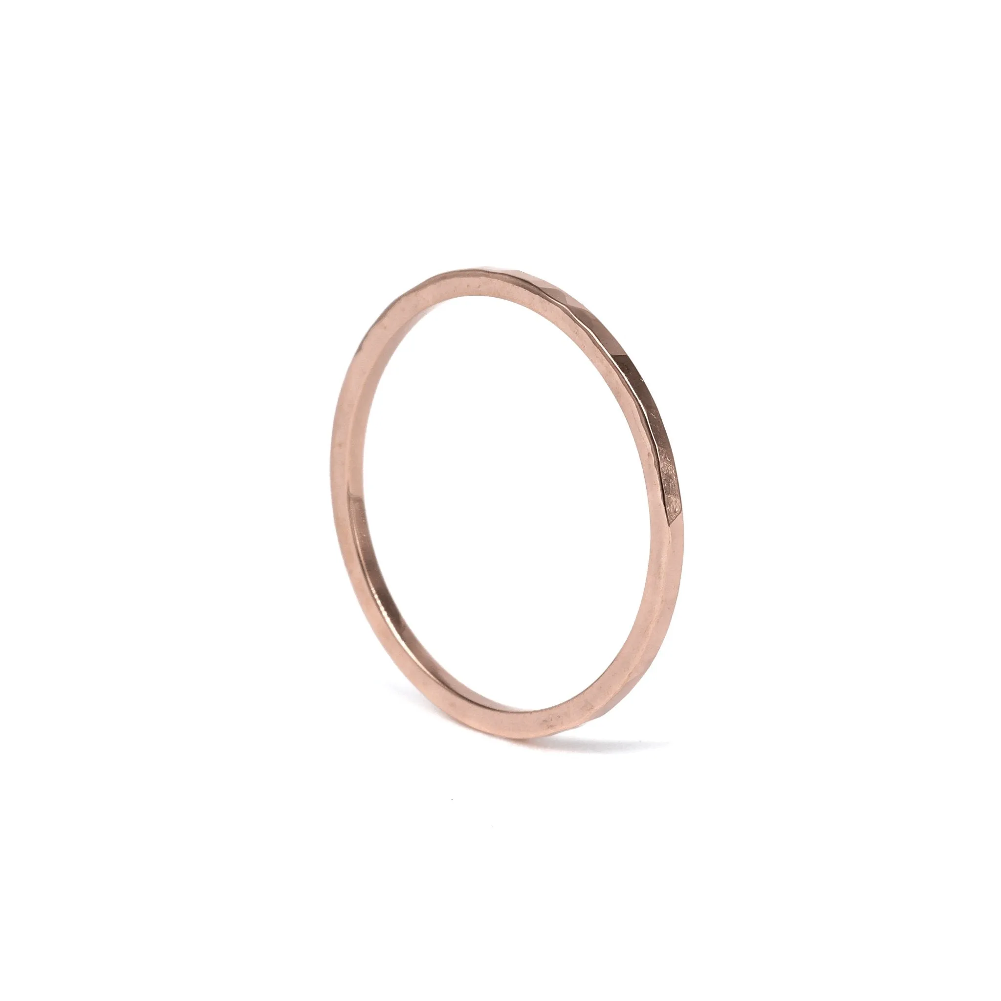 Hammered Stackable Ring in Rose Gold