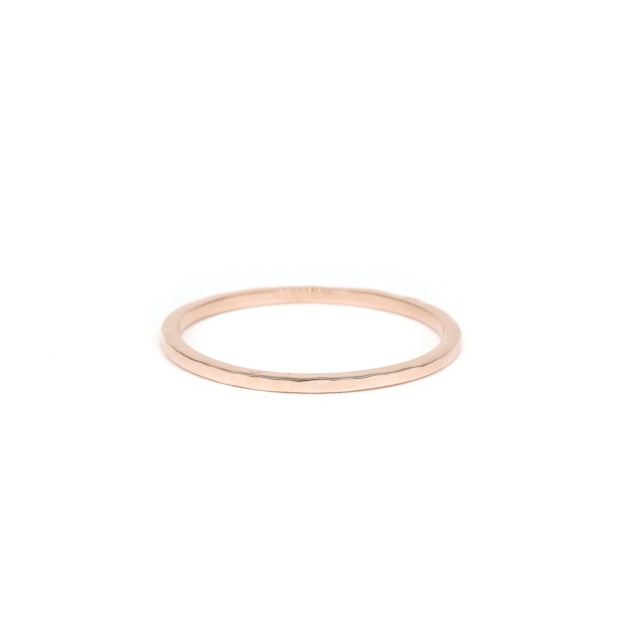 Hammered Stackable Ring in Rose Gold